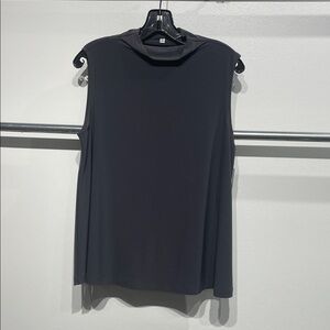 Sympli Black Pearl  sleeveless mock neck.